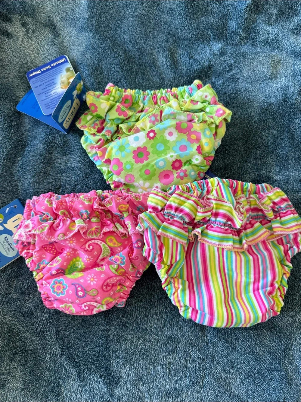 i play. Girls Swim Diaper Cover Bundle - Pink, Green, Turquoise Patterns